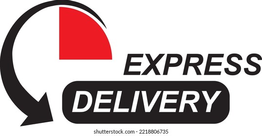 Express Delivery Icon. Black and white emblem. Symbol of fast mail delivery. Easy-to-read sign when downsizing. Vector illustration