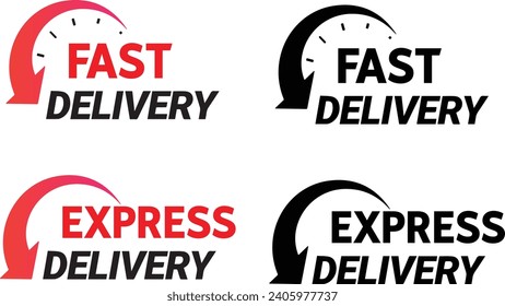 Express Delivery Icon. Black and white emblem. Symbol of fast mail delivery. Easy-to-read sign when downsizing