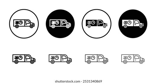 Express Delivery icon Black and white outline vector