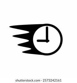 Express delivery icon black and white. Fast signs vector illustration.