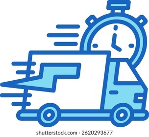 Express Delivery Icon Blue Vector Illustration