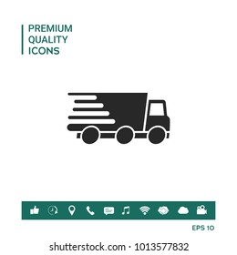 Express delivery icon. Delivery car