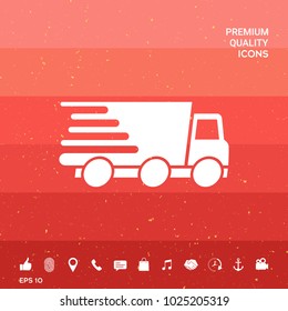 Express delivery icon. Delivery car