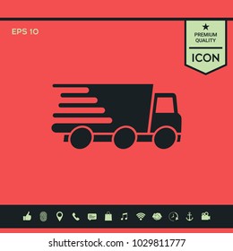 Express delivery icon. Delivery car