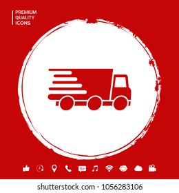 Express delivery icon. Delivery car