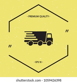 Express delivery icon. Delivery car