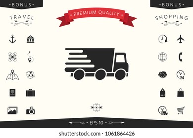 Express delivery icon. Delivery car