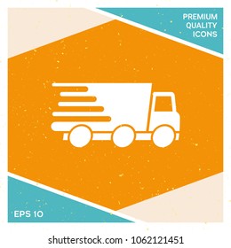 Express delivery icon. Delivery car