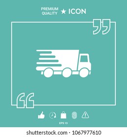 Express delivery icon. Delivery car
