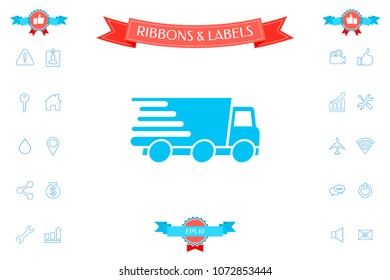 Express delivery icon. Delivery car