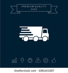 Express delivery icon. Delivery car