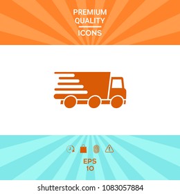 Express delivery icon. Delivery car