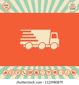 Express delivery icon. Delivery car