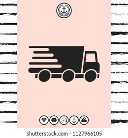 Express delivery icon. Delivery car