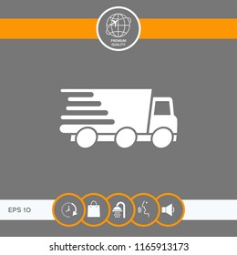 Express delivery icon. Delivery car