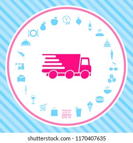 Express delivery icon. Delivery car