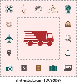Express delivery icon. Delivery car