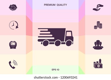 Express delivery icon. Delivery car