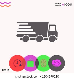 Express delivery icon. Delivery car