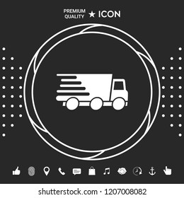 Express delivery icon. Delivery car