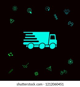 Express delivery icon. Delivery car