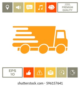 Express delivery icon. Delivery car