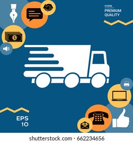 Express delivery icon. Delivery car