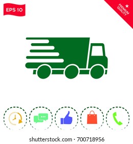 Express delivery icon. Delivery car