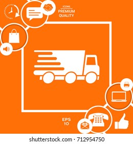 Express delivery icon. Delivery car