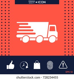 Express delivery icon. Delivery car