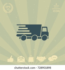 Express delivery icon. Delivery car