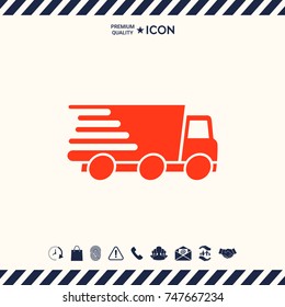 Express delivery icon. Delivery car