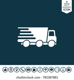 Express delivery icon. Delivery car