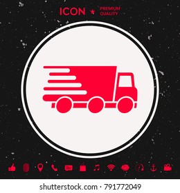 Express delivery icon. Delivery car