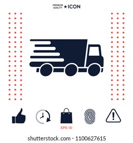 Express delivery icon. Delivery car. Element for your design