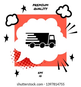 Express delivery icon. Delivery car. Element for your design