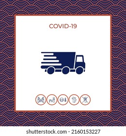 Express delivery icon. Delivery car. Element for your design