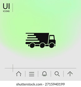Icono de entrega urgente. Coche de reparto. Elemento para su diseño