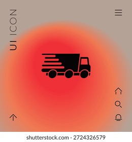 Icono de entrega urgente. Coche de reparto. Elemento para su diseño