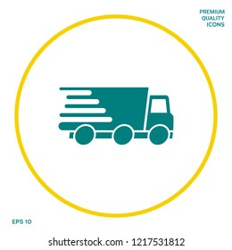 Express delivery icon. Delivery car. Graphic elements for your design