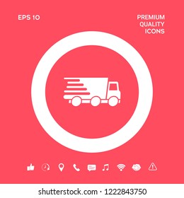 Express delivery icon. Delivery car. Graphic elements for your design