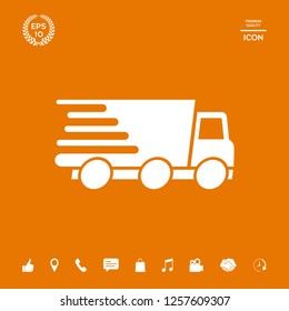 Express delivery icon. Delivery car. Graphic elements for your design