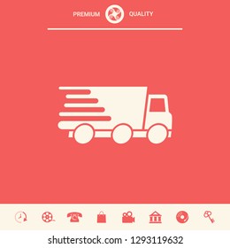 Express delivery icon. Delivery car. Graphic elements for your design