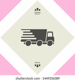 Express delivery icon. Delivery car. Graphic elements for your design