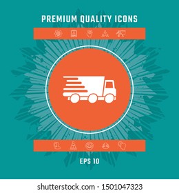 Express delivery icon. Delivery car. Graphic elements for your design