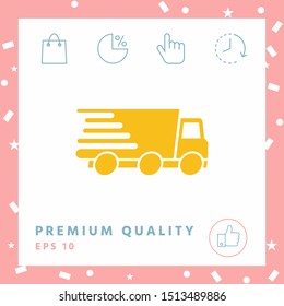 Express delivery icon. Delivery car. Graphic elements for your design