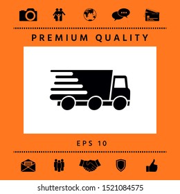 Express delivery icon. Delivery car. Graphic elements for your design
