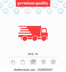 Express delivery icon. Delivery car. Graphic elements for your design