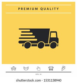 Express delivery icon. Delivery car. Graphic elements for your design