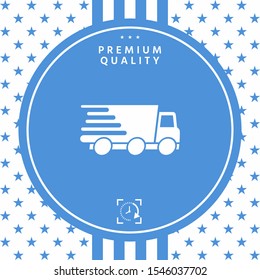 Express delivery icon. Delivery car. Graphic elements for your design